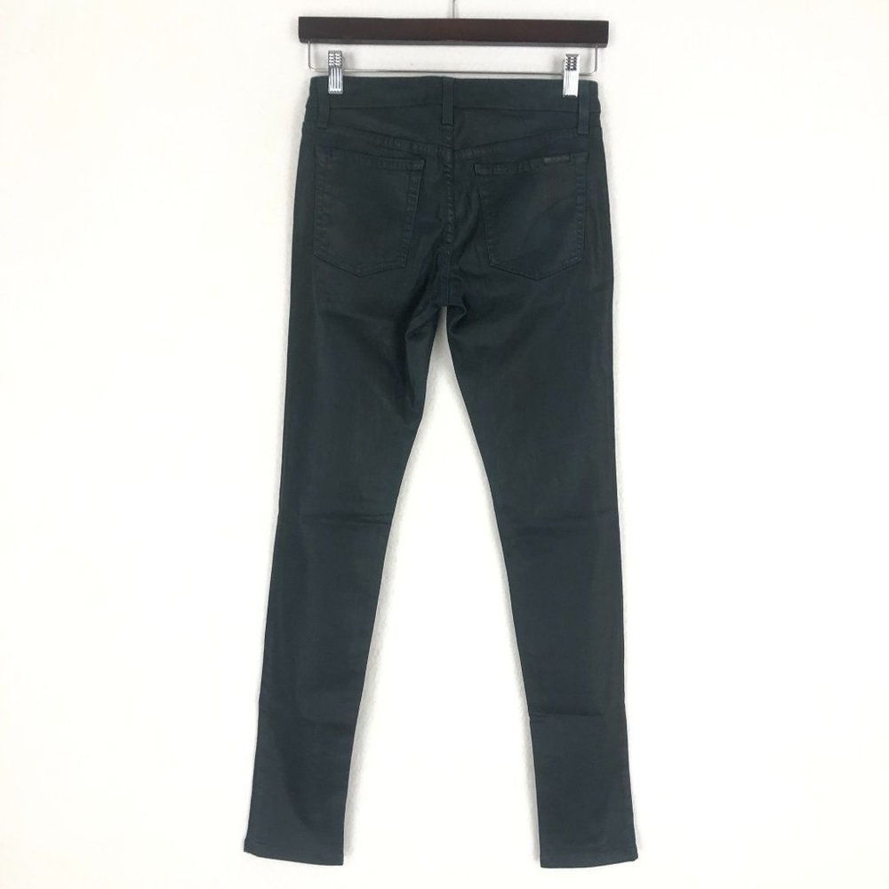 Joe's Women's Size 26 Dark Green Coated Waxed The Skinny Stretch Denim Jeans - Picture 2 of 8